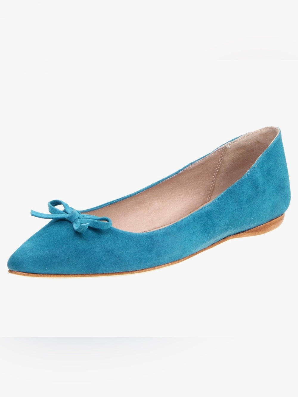 MIA Limited Edition Audrey Turquoise Suede Bow Ballet Flat Y2K
